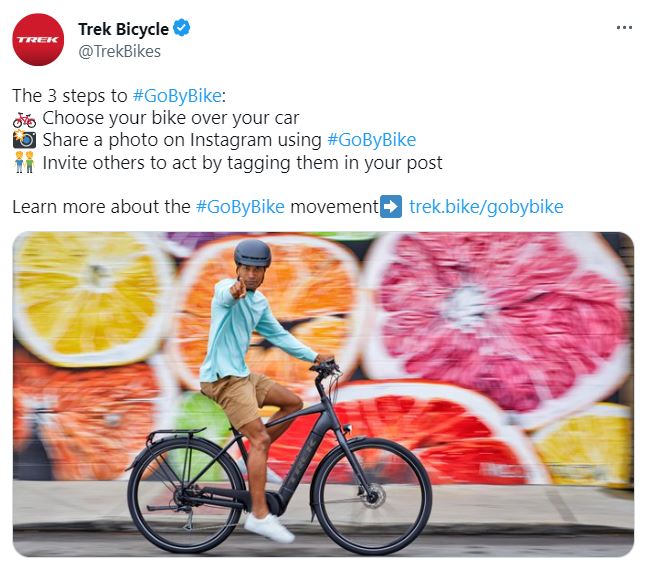 trek bicycle social media twitter post