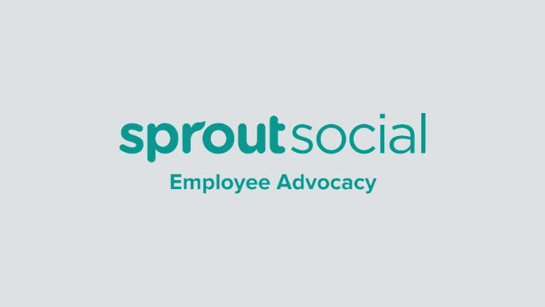 the Sprout Social Employee Advocacy logo on a gray background